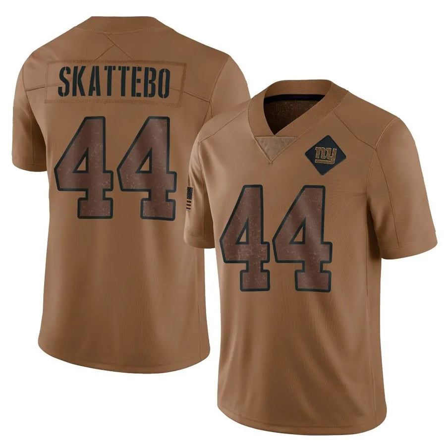 Qdoa NY.Giants #44 Cam Skattebo Player Brown Salute To Service Limited Stitched Jerseys