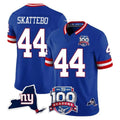 Qdoa NY.Giants #44 Cam Skattebo Player Royal 100th Season & State Patch Vapor Limited Home Game Stitched Jerseys