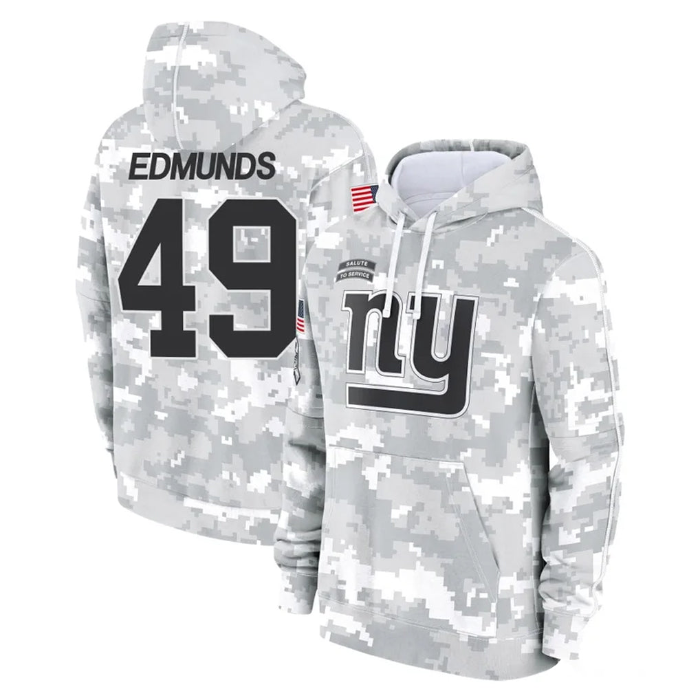 Qdoa NY.Giants #49 Tremaine Edmunds Player Arctic Camo Salute to Service Pullover Hoodies Limited Game Stitched Jerseys