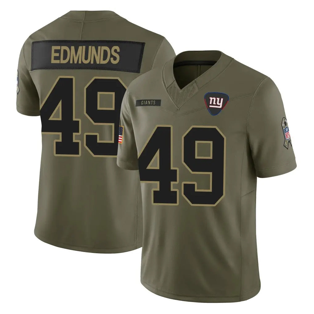 Qdoa NY.Giants #49 Tremaine Edmunds Player Olive 2025 Salute To Service Limited Stitched Jerseys
