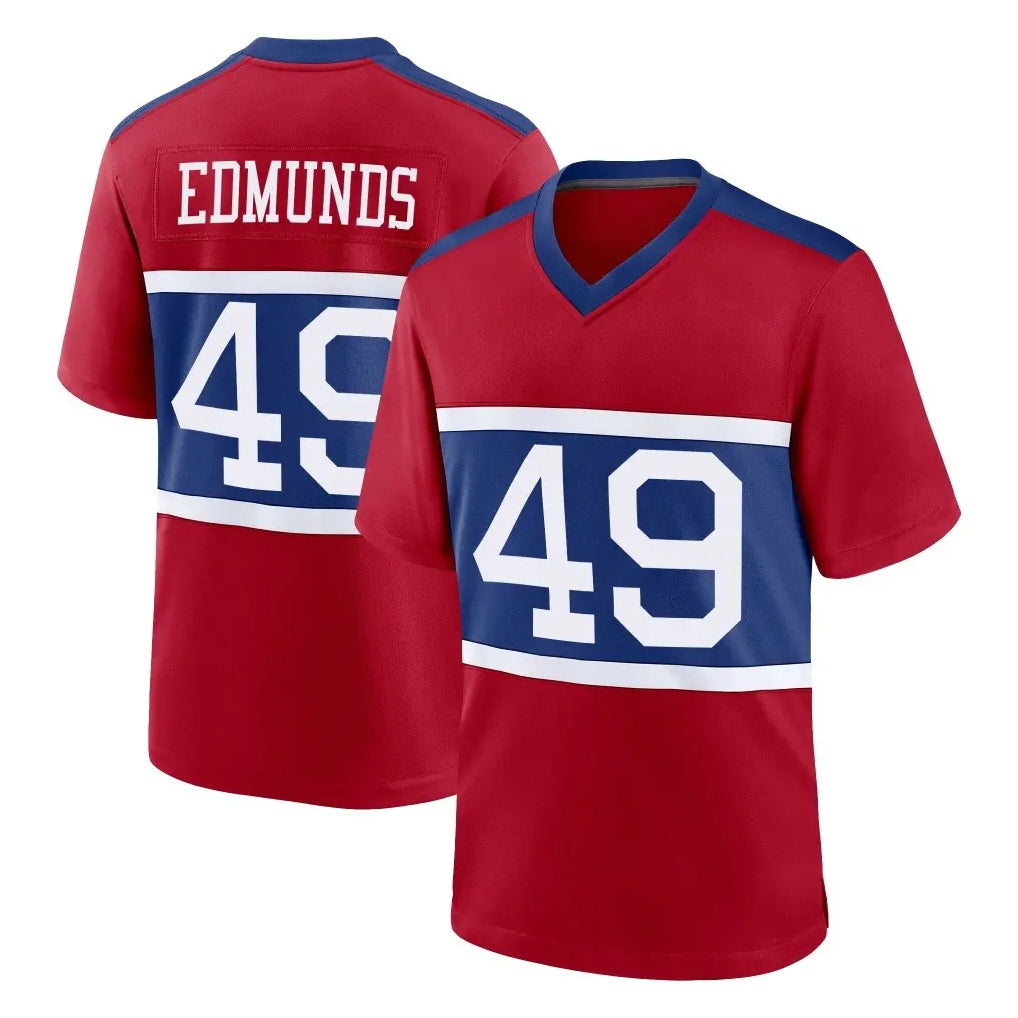 Qdoa NY.Giants #49 Tremaine Edmunds Player Red Century Home Game Stitched Jerseys