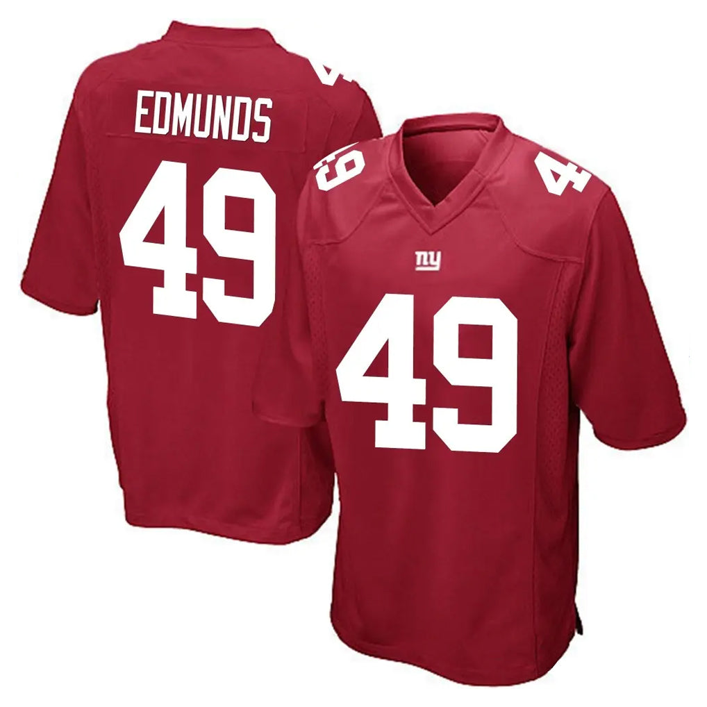 Qdoa NY.Giants #49 Tremaine Edmunds Player Red Home Game Stitched Jerseys