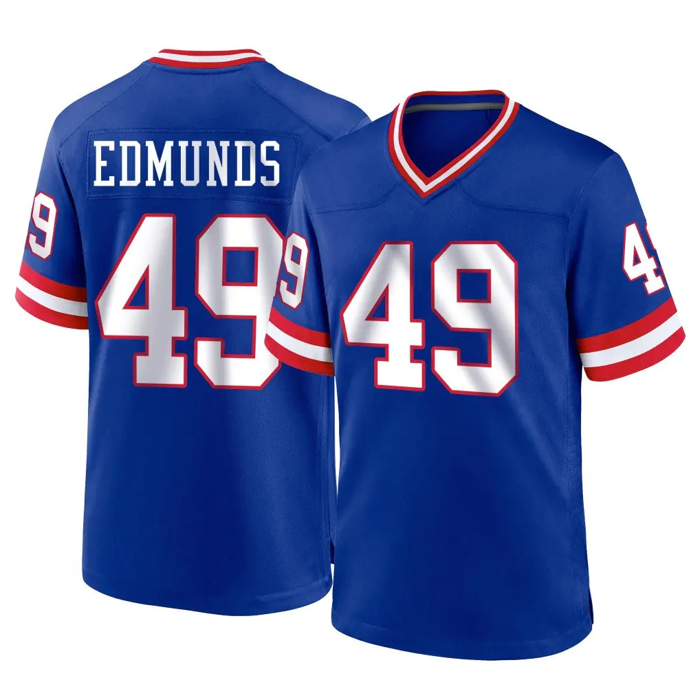 Qdoa NY.Giants #49 Tremaine Edmunds Player Royal Classic Home Game Stitched Jerseys