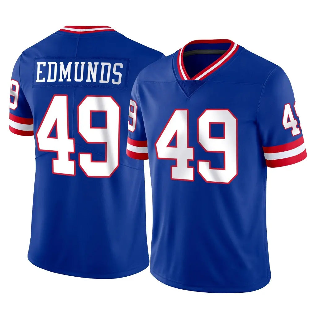 Qdoa NY.Giants #49 Tremaine Edmunds Player Royal Classic Vapor Home Game Stitched Jerseys