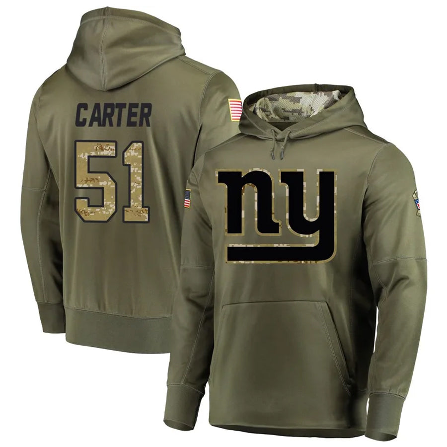 Qdoa NY.Giants #51 Abdul Carter Player Salute to Service Hoodies Stitched Jerseys