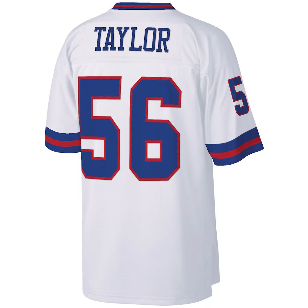 Qdoa NY.Giants #56 Lawrence Taylor Mitchell & Ness White Legacy Replica Stitched Jerseys