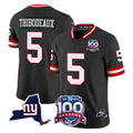 Qdoa NY.Giants #5 Kayvon Thibodeaux Player Black 100th Season & State Patch Vapor Limited Home Game Stitched Jerseys