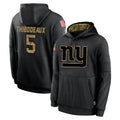 Qdoa NY.Giants #5 Kayvon Thibodeaux Player Black Salute to Service Hoodies Limited Game Stitched Jerseys