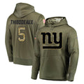 Qdoa NY.Giants #5 Kayvon Thibodeaux Player Olive Salute to Service Pullover Hoodies Home Game Stitched Jerseys