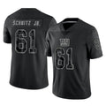 Qdoa NY.Giants #61 John Michael Schmitz Jr. Player Black Limited Reflective Home Game Stitched Jerseys