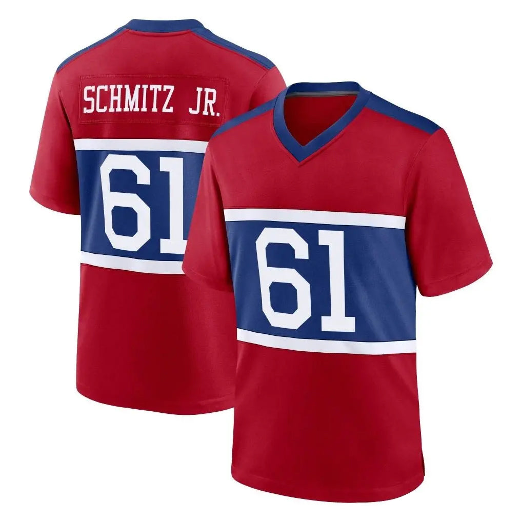 Qdoa NY.Giants #61 John Michael Schmitz Jr. Player Red Century Home Game Stitched Jerseys