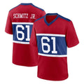 Qdoa NY.Giants #61 John Michael Schmitz Jr. Player Red Century Home Game Stitched Jerseys