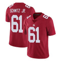Qdoa NY.Giants #61 John Michael Schmitz Jr. Player Red Limited Vapor Untouchable Home Game Stitched Jerseys