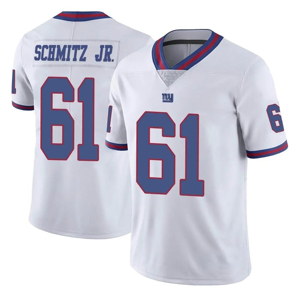 Qdoa NY.Giants #61 John Michael Schmitz Jr. Player White Color Rush Home Game Stitched Jerseys