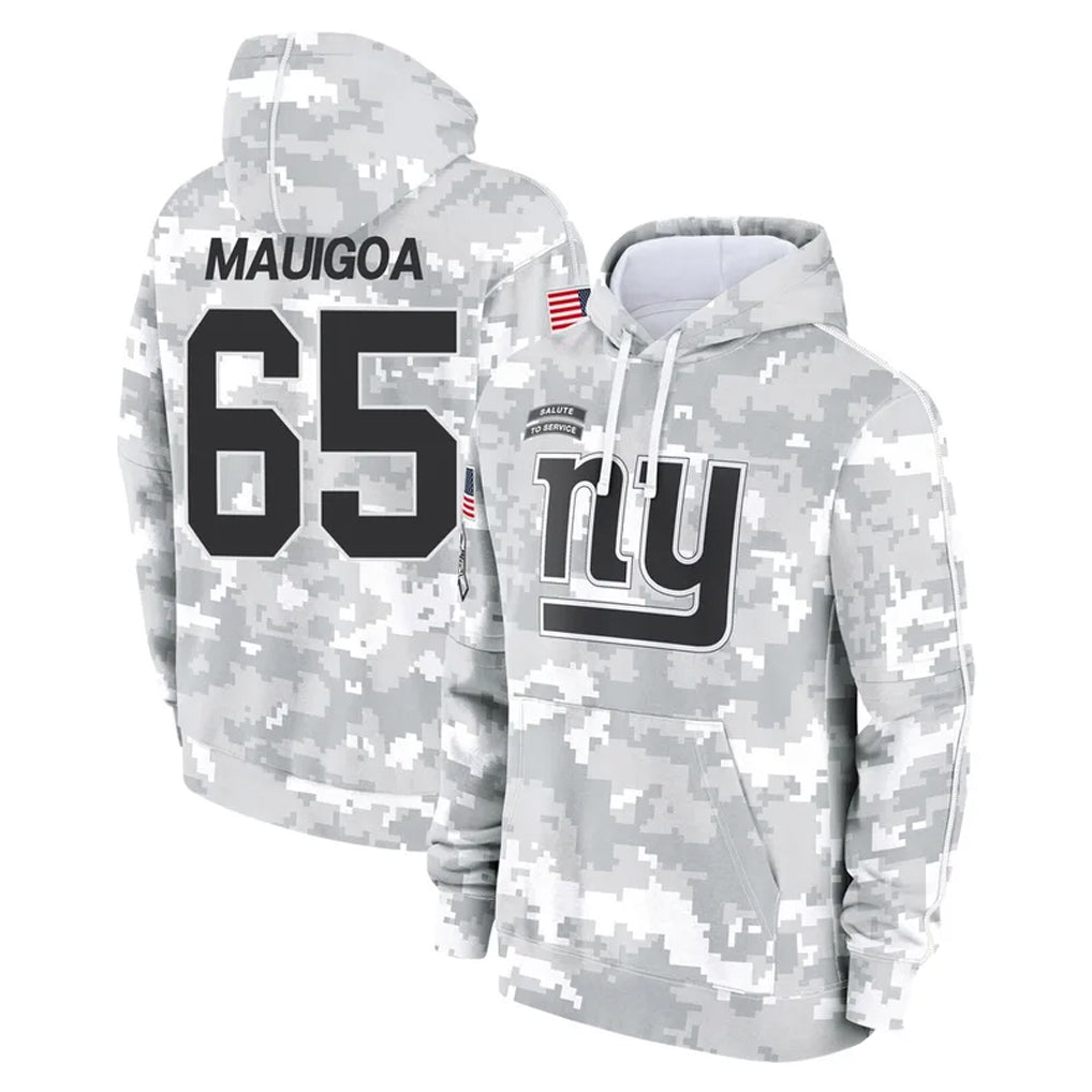 Qdoa NY.Giants #65 Francis Mauigoa Player Arctic Camo Salute to Service Pullover Hoodies Limited Game Stitched Jerseys