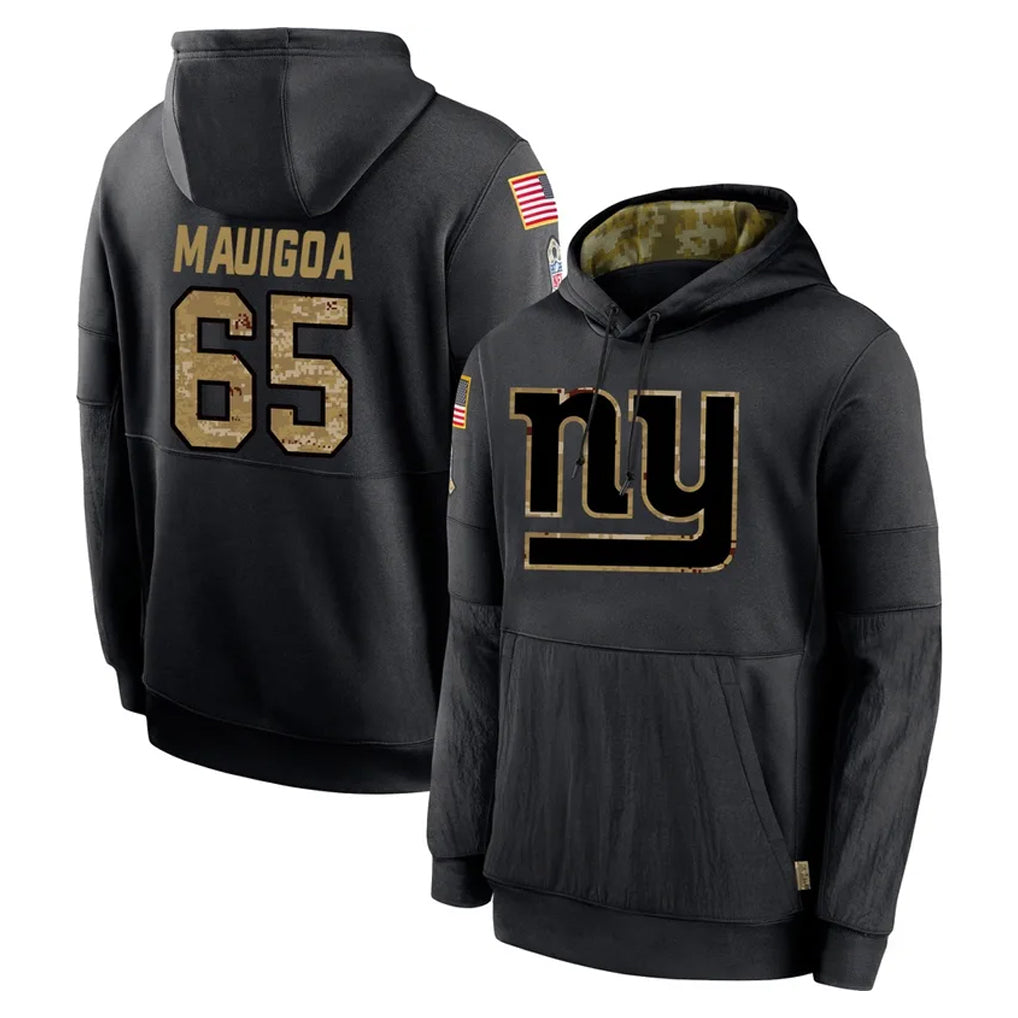Qdoa NY.Giants #65 Francis Mauigoa Player Black Salute to Service Hoodies Limited Game Stitched Jerseys