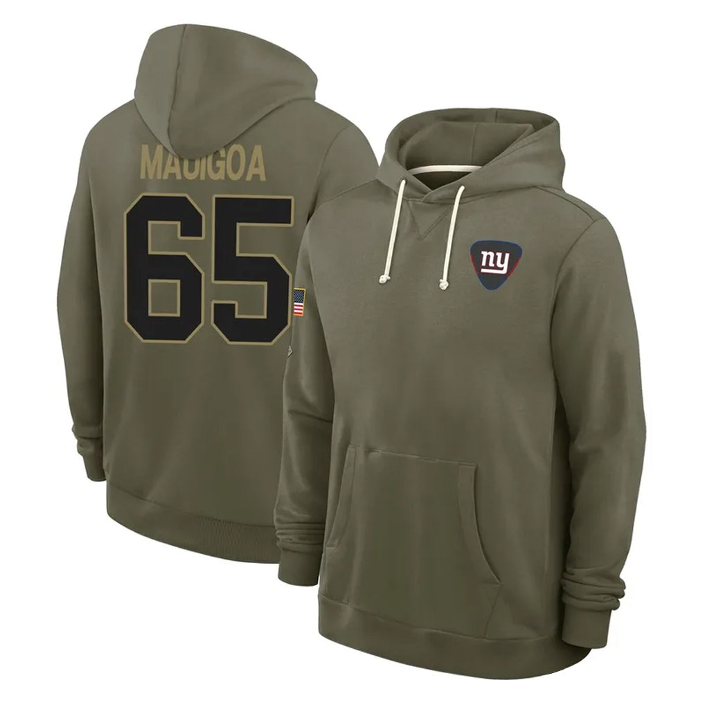 Qdoa NY.Giants #65 Francis Mauigoa Player Olive Salute to Service Pullover Hoodies Limited Stitched Jerseys