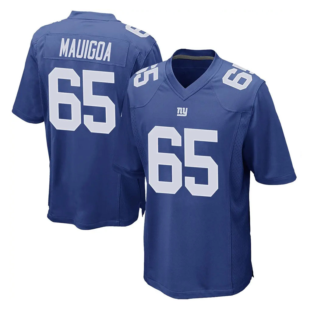 Qdoa NY.Giants #65 Francis Mauigoa Player Royal Home Game Stitched Jerseys