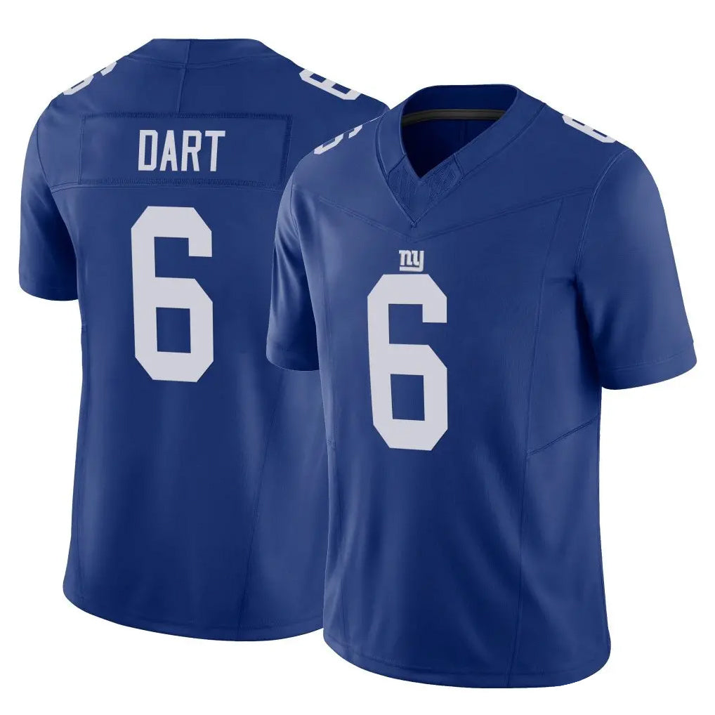 Qdoa NY.Giants #6 Jaxson Dart Player Royal Limited Vapor F.U.S.E. Home Game Stitched Jerseys