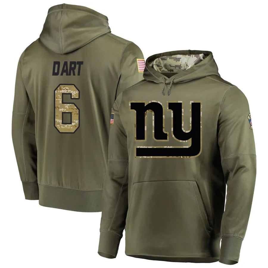 Qdoa NY.Giants #6 Jaxson Dart Player Salute to Service Hoodies Stitched Jerseys