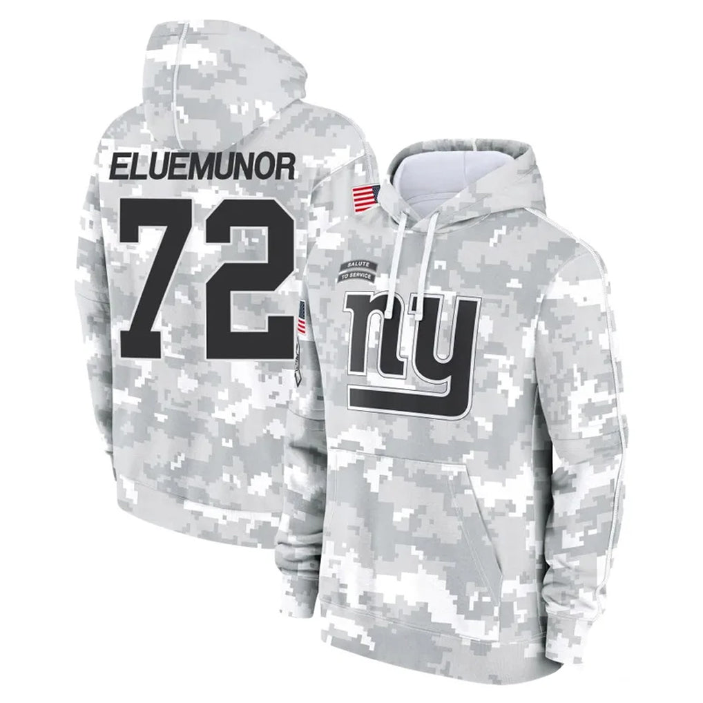 Qdoa NY.Giants #72 Jermaine Eluemunor Player Arctic Camo Salute to Service Pullover Hoodies Limited Game Stitched Jerseys