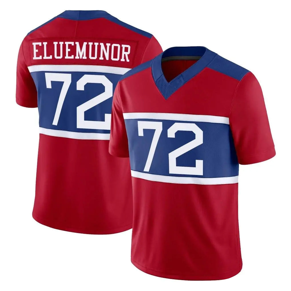 Qdoa NY.Giants #72 Jermaine Eluemunor Player Red Century Vapor F.U.S.E. Home Game Stitched Jerseys
