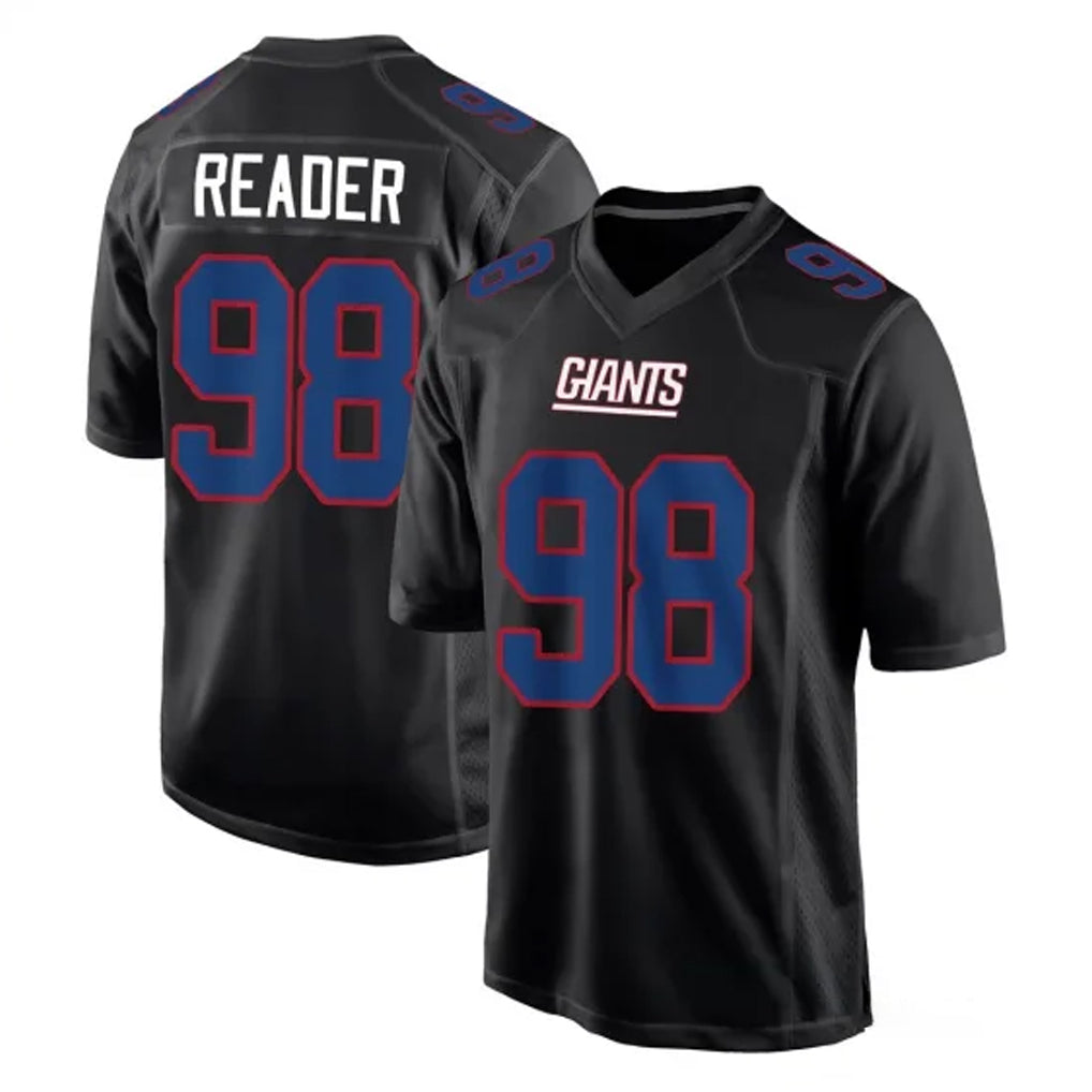 Qdoa NY.Giants #98 DJ Reader Player Carbon Fashion Limited Home Game Stitched Jerseys