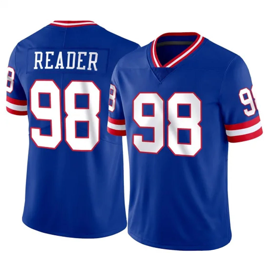 Qdoa NY.Giants #98 DJ Reader Player Royal Classic Vapor Home Game Stitched Jerseys