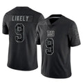 Qdoa NY.Giants #9 Lsaiah Likely Player Black Limited Reflective Home Game Stitched Jerseys