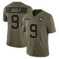 Qdoa NY.Giants #9 Lsaiah Likely Player Olive 2025 Salute To Service Limited Stitched Jerseys