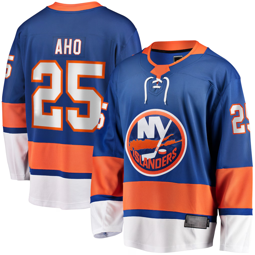 Qdoa NY.Islanders #25 Sebastian Aho Royal Home Breakaway Player Jerseys