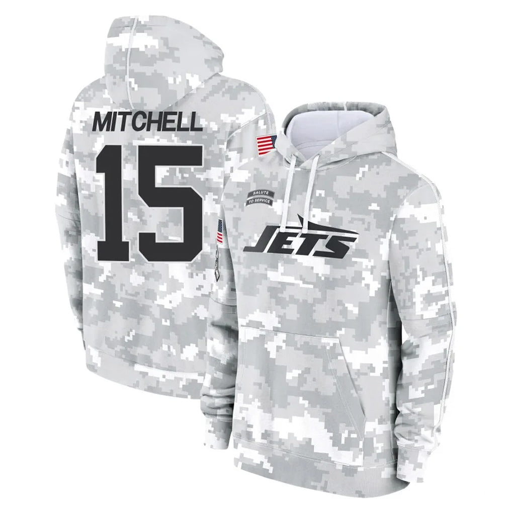 Qdoa NY.Jets #15 Adonai Mitchell Player Arctic Camo Salute to Service Pullover Hoodies Limited Game Stitched Jerseys
