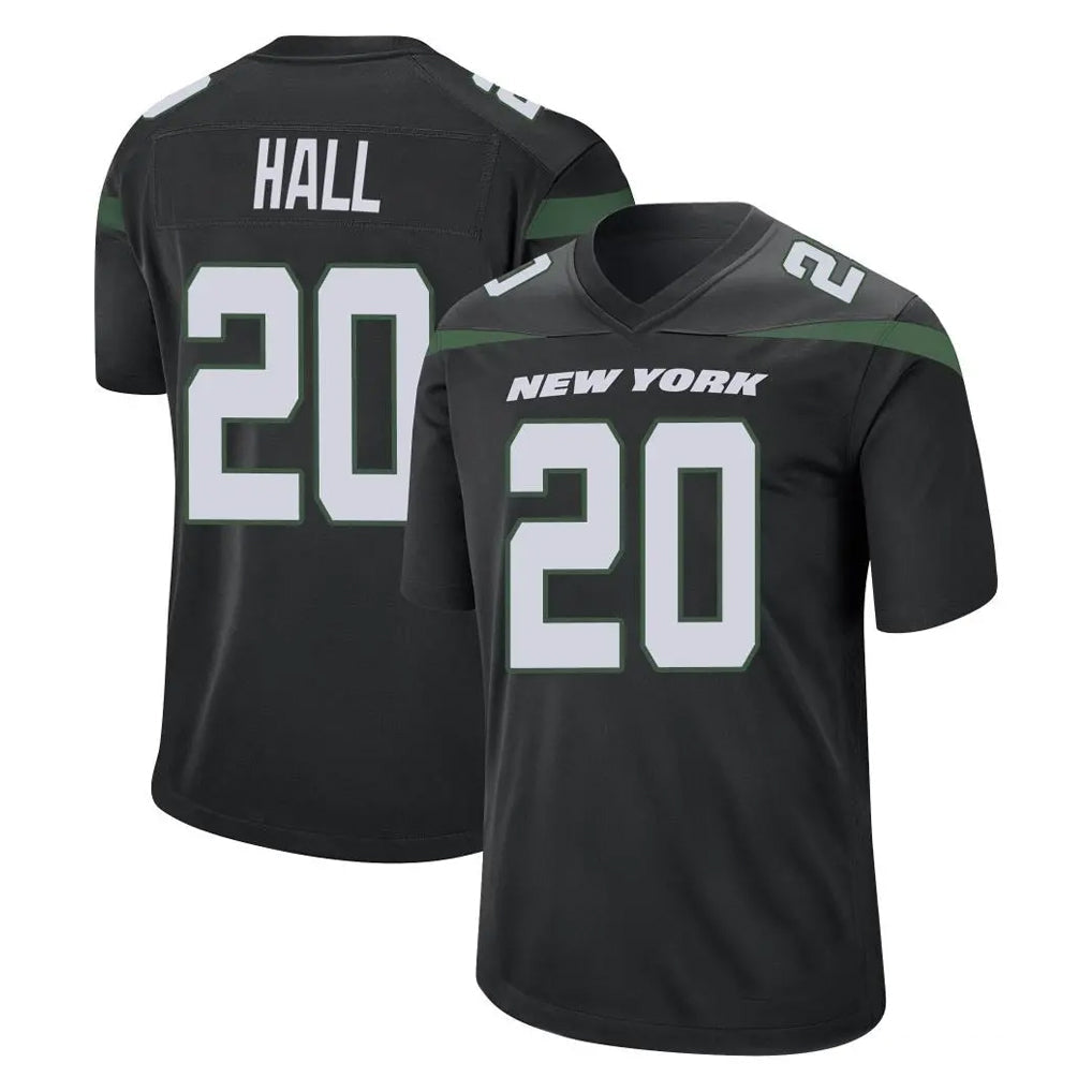 Qdoa NY.Jets #20 Breece Hall Player Stealth Black Home Game Stitched Jerseys