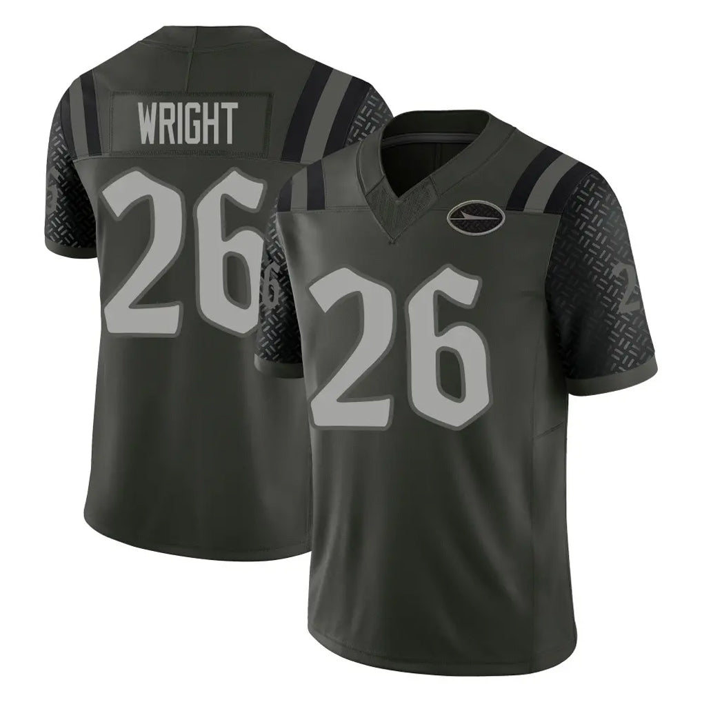 Qdoa NY.Jets #26 Nahshon Wright Player Green Limited 2025 Rivalries Collection Home Game Stitched Jerseys