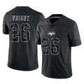 Qdoa NY.Jets #26 Nahshon Wright Player Stealth Black Limited Reflective Home Game Stitched Jerseys
