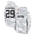 Qdoa NY.Jets #29 Minkah Fitzpatrick Player Arctic Camo Salute to Service Pullover Hoodies Limited Game Stitched Jerseys