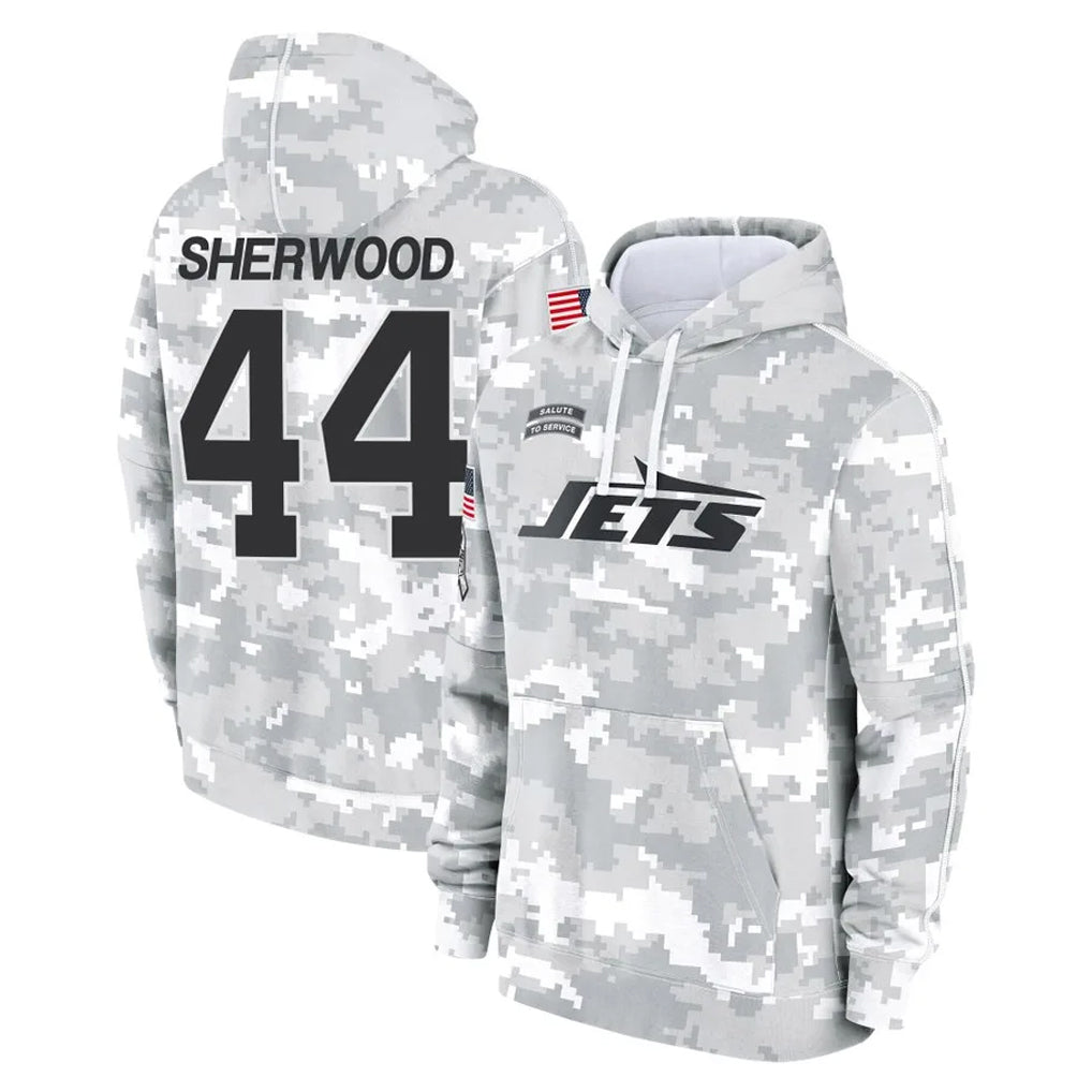 Qdoa NY.Jets #44 Jamien Sherwood Player Arctic Camo Salute to Service Pullover Hoodies Limited Game Stitched Jerseys