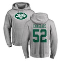 Qdoa NY.Jets #52 Kingsley Enagbare Player Gray LOGO Pullover Hoodies Limited Game Stitched Jerseys