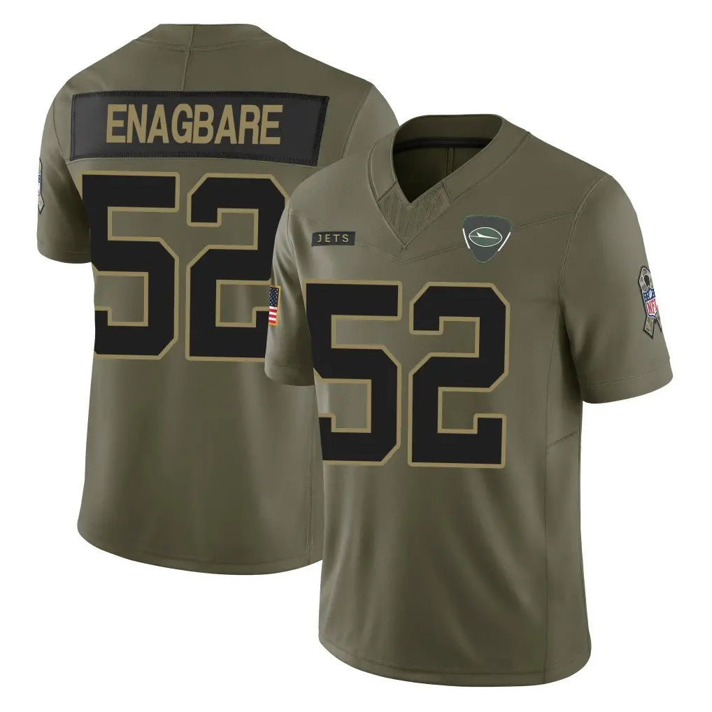Qdoa NY.Jets #52 Kingsley Enagbare Player Olive 2025 Salute To Service Limited Stitched Jerseys
