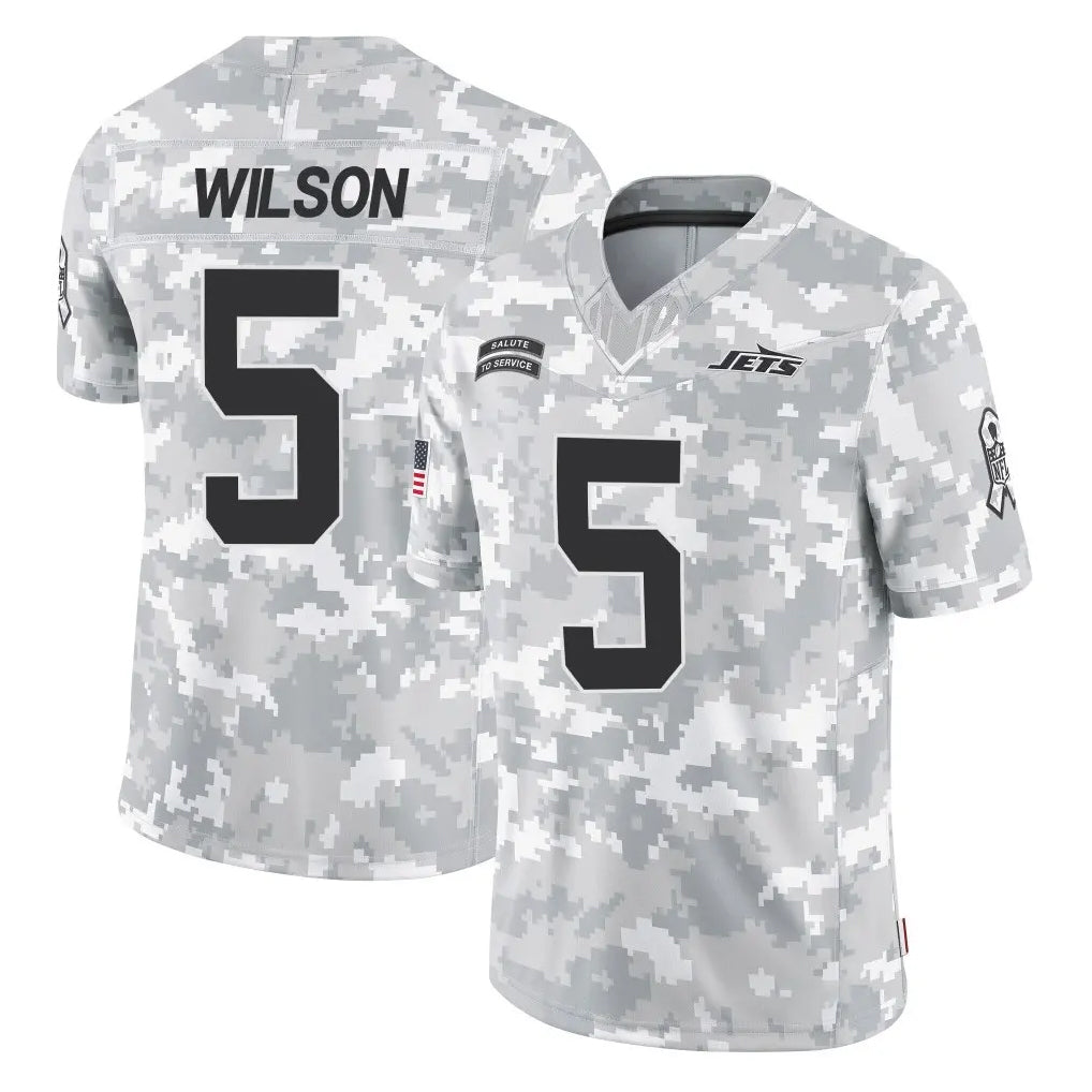 Qdoa NY.Jets #5 Garrett Wilson Player Arctic Camo Salute to Service Limited Game Stitched Jerseys