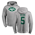 Qdoa NY.Jets #5 Garrett Wilson Player Gray LOGO Pullover Hoodies Limited Game Stitched Jerseys