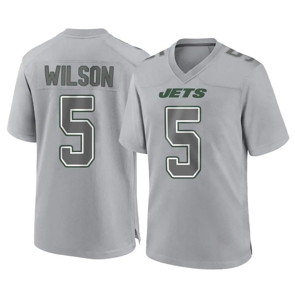 Qdoa NY.Jets #5 Garrett Wilson Player Gray Limited Atmosphere Fashion Home Game Stitched Jerseys