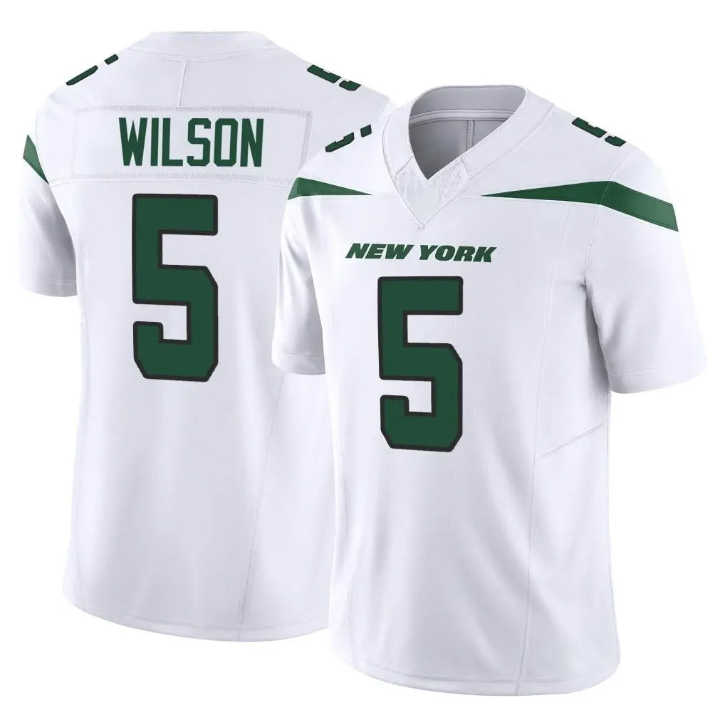 Qdoa NY.Jets #5 Garrett Wilson Player White Limited Vapor F.U.S.E. Home Game Stitched Jerseys