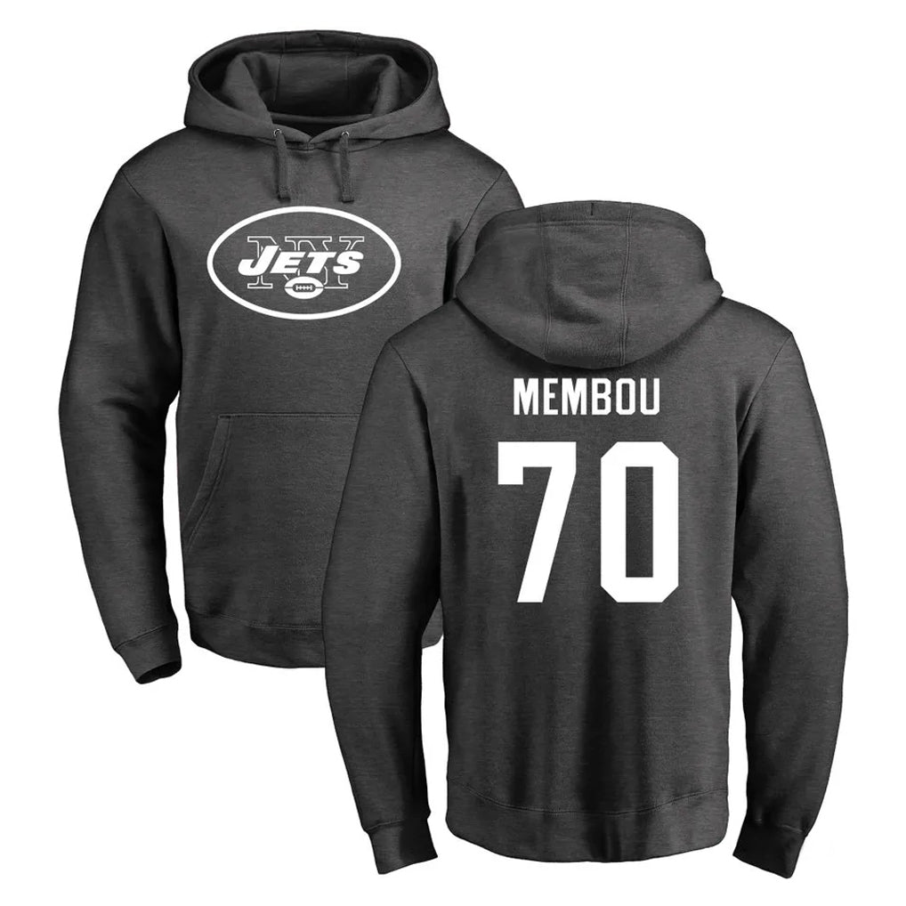 Qdoa NY.Jets #70 Armand Membou Player Gray Pullover Hoodies Limited Game Stitched Jerseys