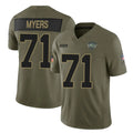 Qdoa NY.Jets #71 Josh Myers Player Olive 2025 Salute To Service Limited Stitched Jerseys