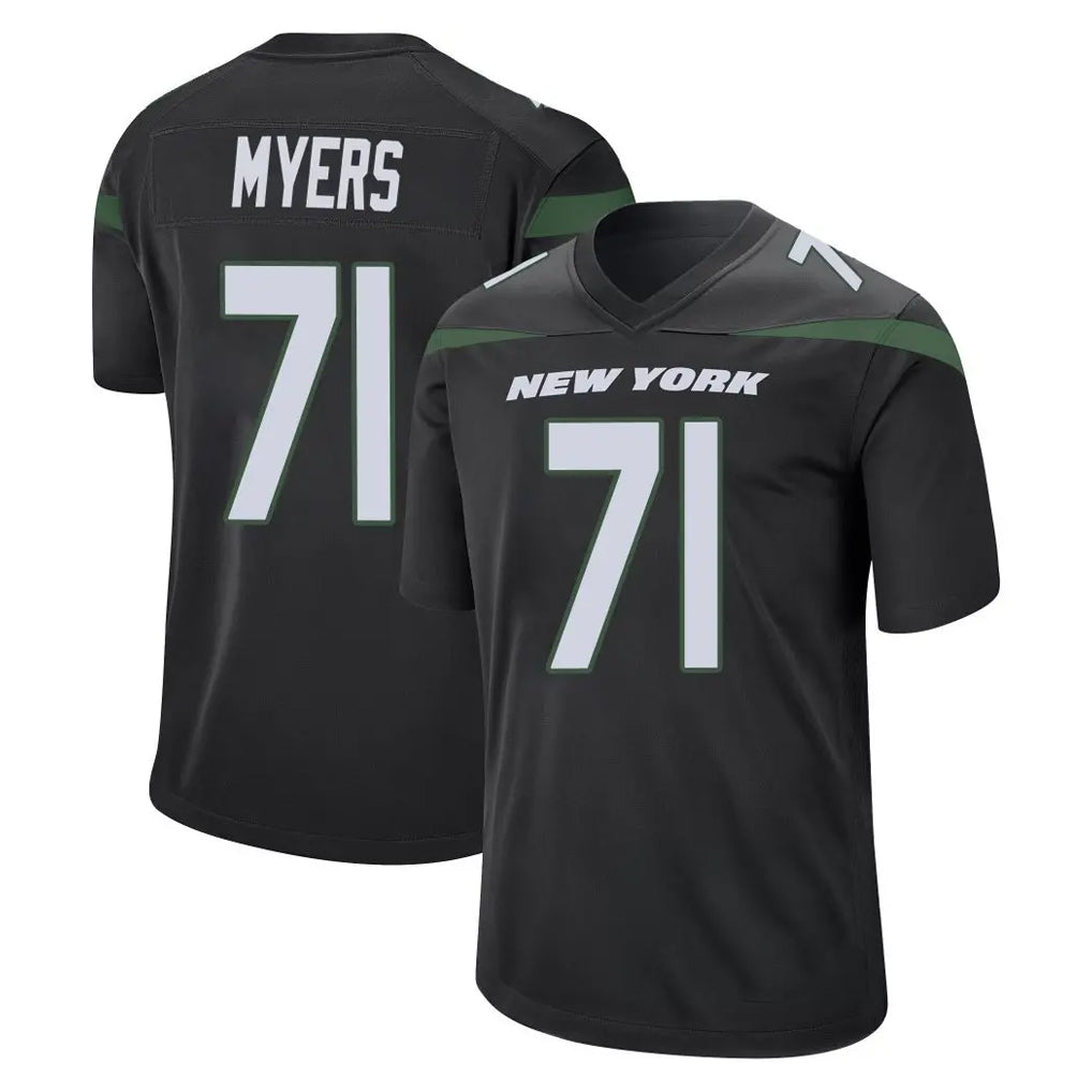 Qdoa NY.Jets #71 Josh Myers Player Stealth Black Home Game Stitched Jerseys