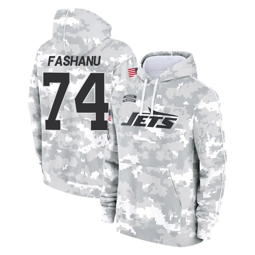 Qdoa NY.Jets #74 Olu Fashanu Player Arctic Camo Salute to Service Pullover Hoodies Limited Game Stitched Jerseys