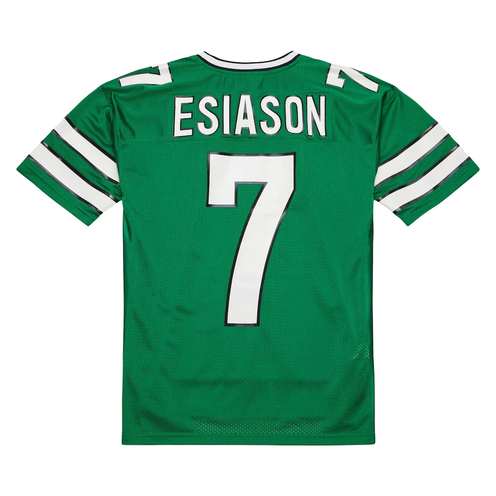 Qdoa NY.Jets #7 Boomer Esiason Mitchell & Ness Kelly Green 1993 Authentic Throwback Retired Player Pocket  Stitched Puhic Jersey