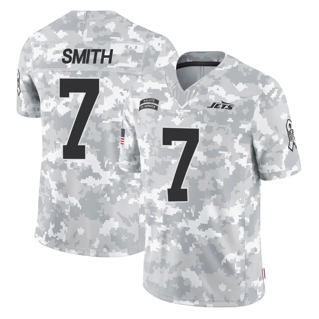 Qdoa NY.Jets #7 Geno Smith Player Arctic Camo Salute to Service Limited Game Stitched Jerseys