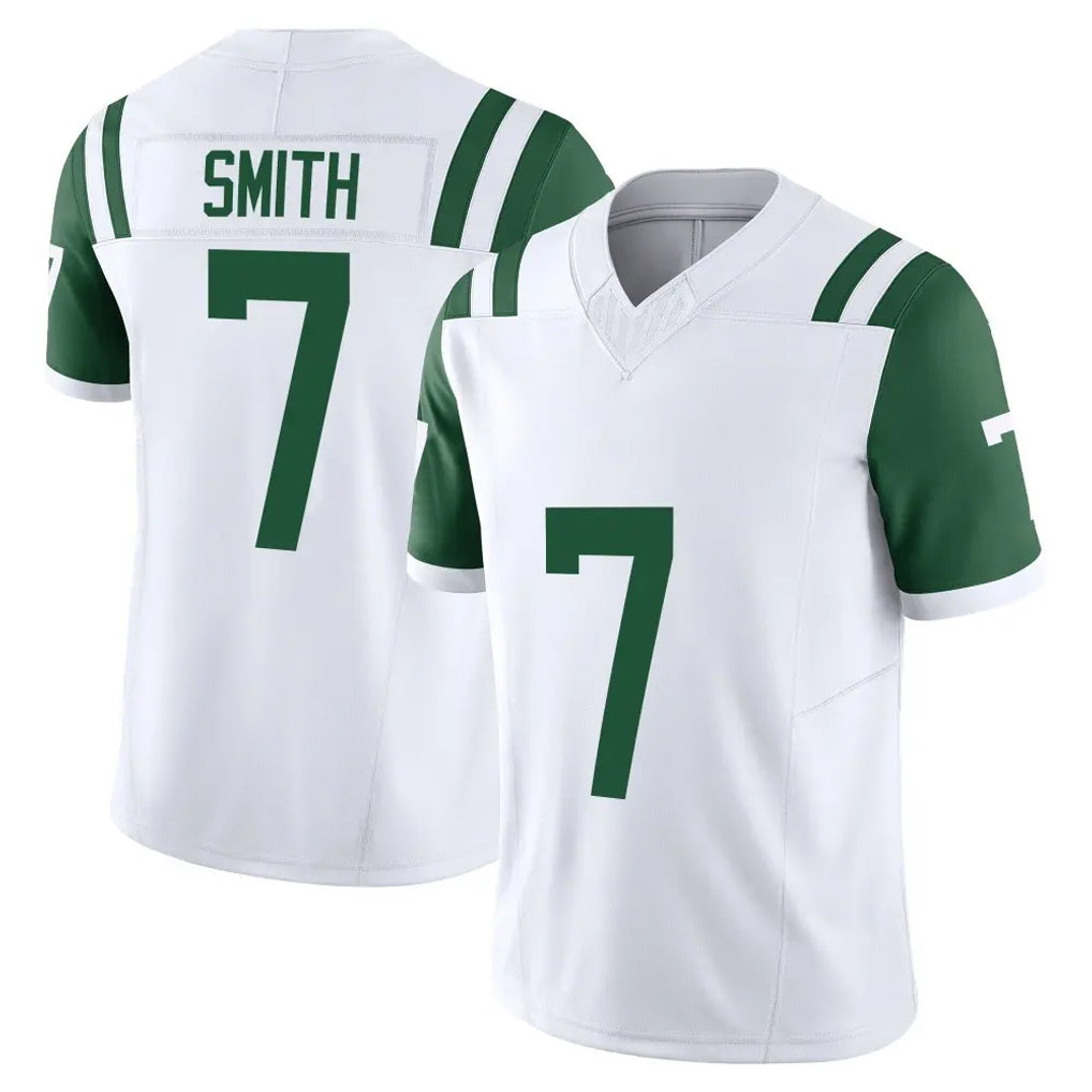 Qdoa NY.Jets #7 Geno Smith Player White Limited Classic Vapor F.U.S.E. Home Game Stitched Jerseys